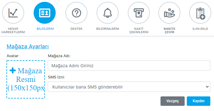 Mağaza Oluştur